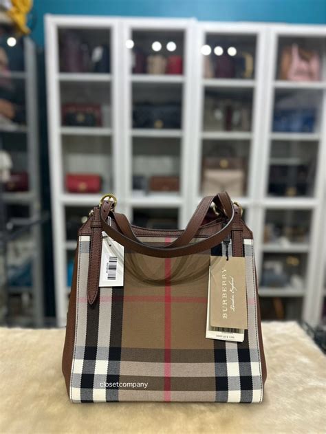 burberry house check derby small canterbury tote black